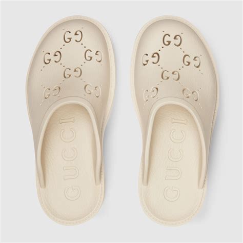 gucci logo rubber sandals|Gucci perforated rubber sandals.